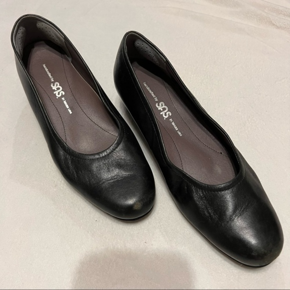 SAS WOMEN'S Regina Pump BLACK LEATHER PUMPS SHOES 7N 7 N 7